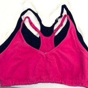 3 Fruit of the Loom Women's Shirred Front Racerback Sports Bras 38 C
